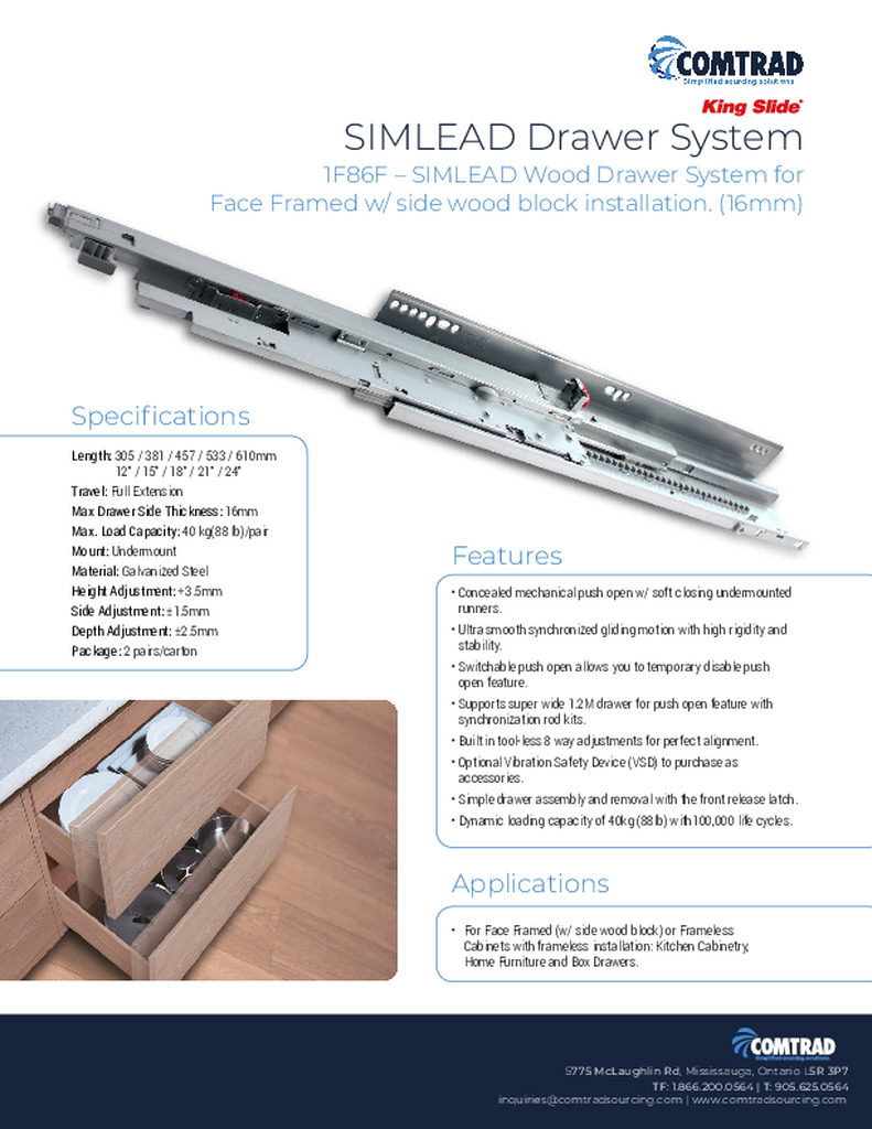 Features and systems drawer runners