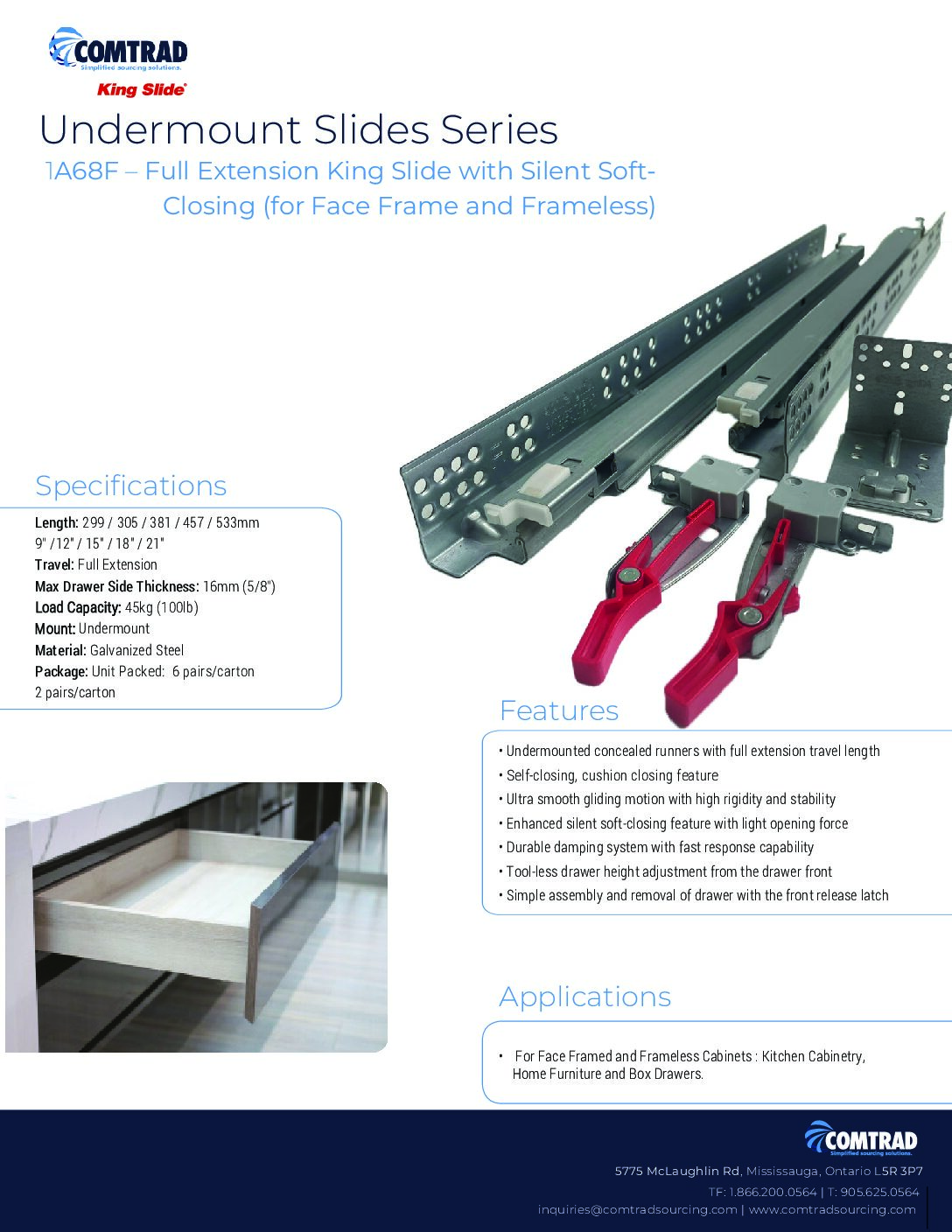 1A68F 1B68F - Undermount Soft-Close – OEM Packaging - Sell Sheet