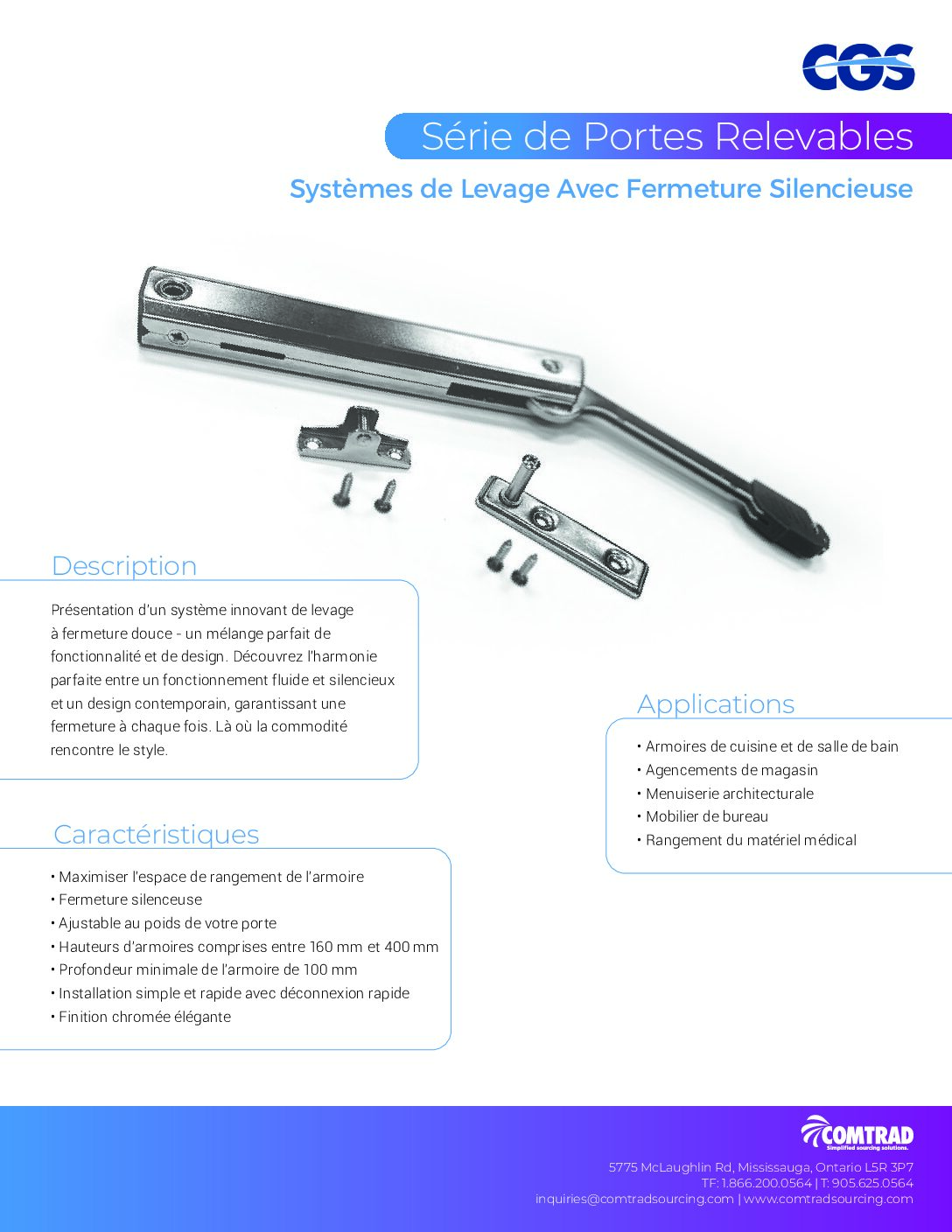 COMTRAD - Sell Sheet - CGS - Cabinet Lift - Stay Lift Systems - Cushion Closing - FRENCH