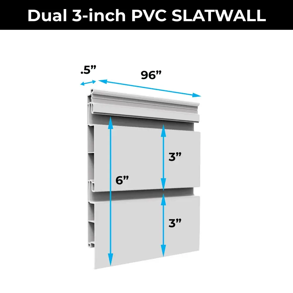 dual 3 inch slatwall